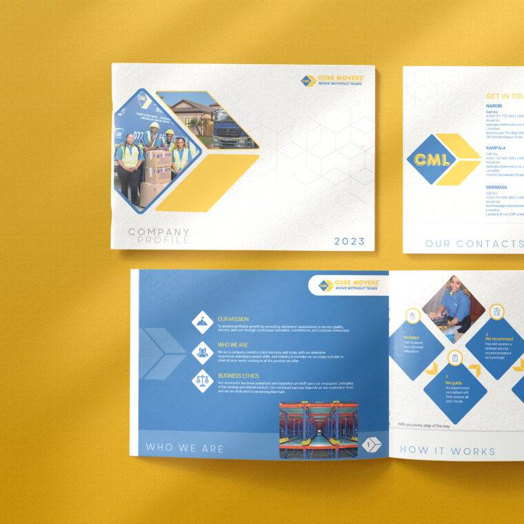 Company profile Design and Print in Kenya for Cube Movers