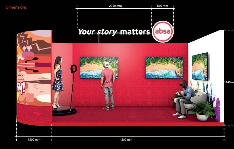 Discover how Paper Plane Digital Creatives brought Absa Banks brand to life with immersive 3D booth and stage design and visualization for their event and cocktail party